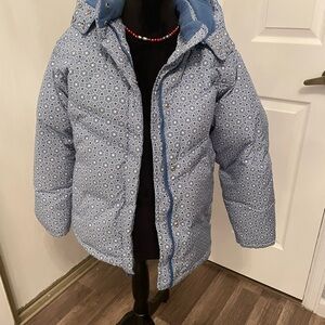 GAP Kids Blue Geometric Puffer Jacket